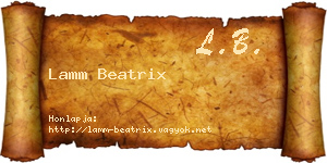 Lamm Beatrix névjegykártya